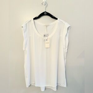 Nordstrom Pleione White Short Sleeve Blouse Top - Size XL - New With Tags